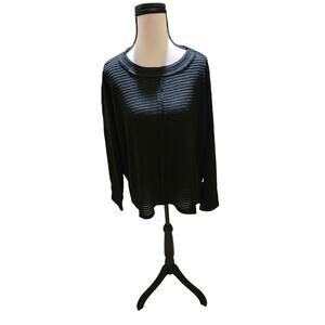 Zenana Black Soft Waffle Knit Lightweight Sweater Relaxed Fit Oversized S/M